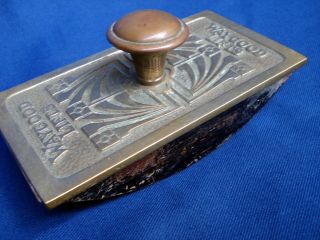 Antique Art Nouveau Brass Copper Advertising " Waygood Lifts " Rocking Ink Blotter