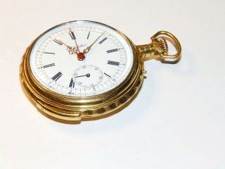 Rare Pocket Watch Movement Repeater And Chronograph Signet With Salter