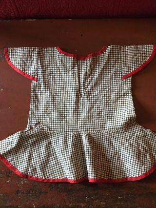 Antique Primitive Tiny Little Blue White Homespun Fabric Doll Dress American