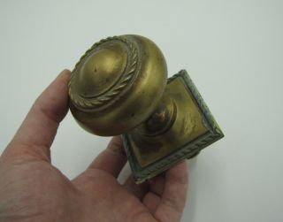Vintage Brass Centre Door Pull Knob / Handle With Rope Edge Border