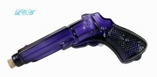 Antique Pristine Purple Glass Six Gun Pistol Shaped Figural Candy Container