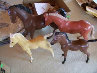 Vintage 1960s Johnny West Horses And Accessories