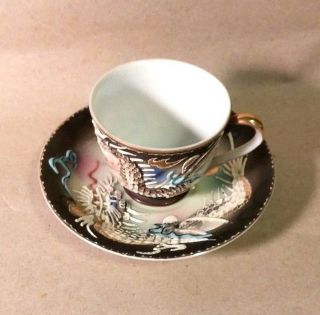 Occupied Japan W.  Rare Geisha Picture Cup - - - Moriage Dragons