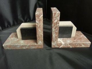 Art Deco Marble Bookends C1930 