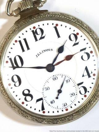 Rare Fishscale Illinois Bunn Special 21J 6 position 2 Time Zone Railroad Watch 3