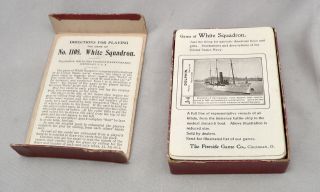 1896 White Squadron Playing CARD Game US NAVY War Vessels Ships 1108 Fireside 2