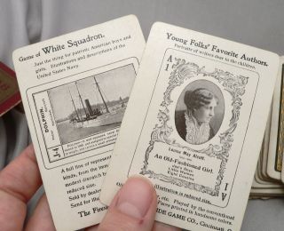 1896 White Squadron Playing CARD Game US NAVY War Vessels Ships 1108 Fireside 4