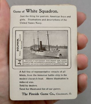 1896 White Squadron Playing CARD Game US NAVY War Vessels Ships 1108 Fireside 8