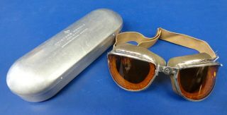 American Optical “airways” Pilot Flying Goggles W/case