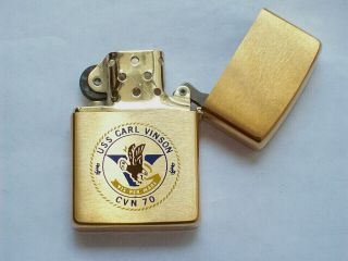 1984 U.  S.  S.  Carl Vinson Cvn - 70 Solid Brass Zippo Lighter