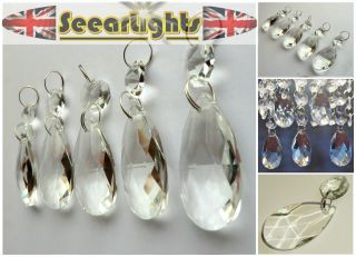 5 CHANDELIER OVAL CUT GLASS CRYSTALS PRISMS DROPS ANTIQUE QUALITY LIGHT PARTS BN 4