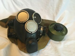 Soviet Russian Gp - 7v Gas Mask With Filter 40mm Satchel Bag Military Surplus