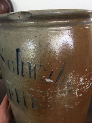 F.  mil Schwabe Berlin,  PA Advertising Salt Glazed 1 Gal Stoneware Jar Crock 1875 8