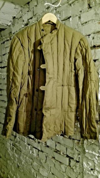 VINTAGE RUSSIAN SOVIET MILITARY WW2 WINTER JACKET FUFAIKA VATNIK TELOGREIKAsize4 6