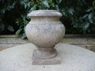 Small Antique Marble Stone Garden Urn 25 Cm High (452)
