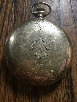 Antique Victorian Gold Filled Elgin Pocket Watch Ornate Case