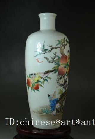china old famille rose porcelain nine children and peach vase /guagnxu mark c01 2