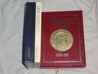 Uss America Cv - 66 1981 - 83 Cruisebook Set 1981 - 1983 Cruse Books,  Slipcase