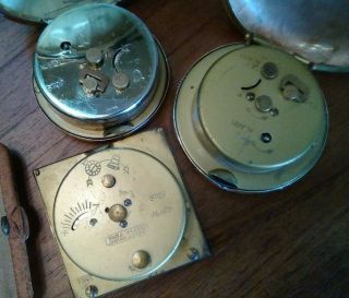 Get 6 Antique/Vintage Folding Travel Alarm Clocks - Swiss - 7 Jewels - Leather & more 8