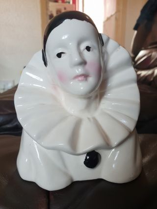 Vintage Ceramic Pierrot Head Ornament