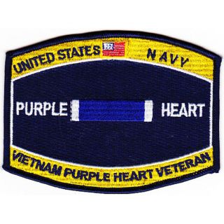 4.  5 " Navy Combat Wounded Purple Heart Vietnam Veteran Embroidered Patch