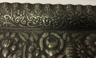 Art Nouveau Silver Rectangular Tray,  Hallmarked,  Pagan God Pan & Goddess 2