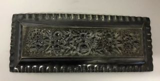 Art Nouveau Silver Rectangular Tray,  Hallmarked,  Pagan God Pan & Goddess 4