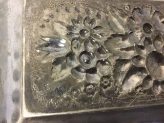 Art Nouveau Silver Rectangular Tray,  Hallmarked,  Pagan God Pan & Goddess 6