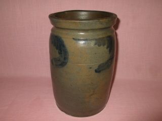 Antique 19th C Stoneware Decorated Peter Herrmann Baltimore Maryland 1 gal Crock 3