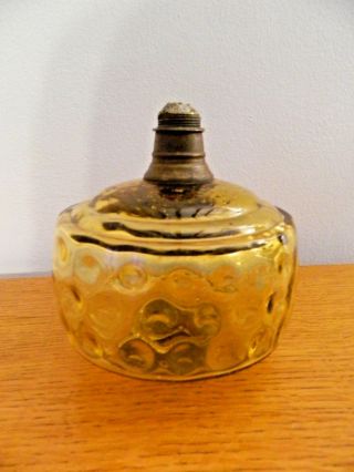 Lovely Honeycomb Amber Glass Font or Reservoir for Oil Lamp 2