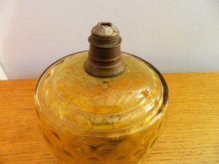 Lovely Honeycomb Amber Glass Font or Reservoir for Oil Lamp 3