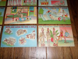 WWII U.  S MILITARY COMIC POSTCARDS FEMALE WAC BY BEALS 9 CARDS IN SET VINTAGE 2