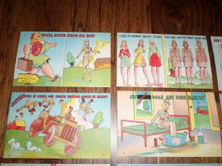 WWII U.  S MILITARY COMIC POSTCARDS FEMALE WAC BY BEALS 9 CARDS IN SET VINTAGE 4