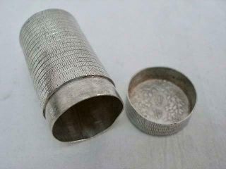 Antique Chinese Silver Coin Form Cylindrical Pocket Box. 3