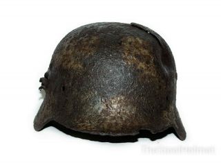 WW2 German Helmet M40 Size 64 Camo.  World War II Relic 3