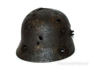 WW2 German Helmet M40 Size 64 Camo.  World War II Relic 6