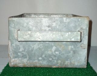 Vintage Galvanized Metal Storage Planter Box Rustic Primitive Decor Tool Tote