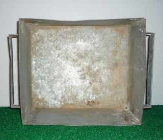 Vintage Galvanized Metal Storage Planter Box Rustic Primitive Decor Tool Tote 2