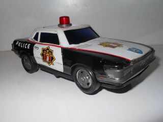 Highway Patrol police car battery operated tin toy Japan vintage 2