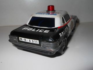 Highway Patrol police car battery operated tin toy Japan vintage 3