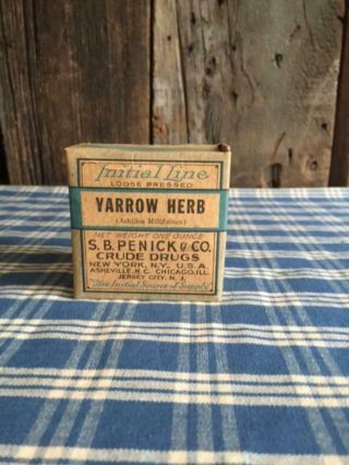 Antique YARROW HERB Apothecary Pharmacy Crude Drug Medicine Box ca 1900 3