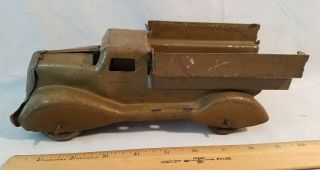 Antique Art Deco Stremlined 10 " Lg Marx Pressed Steel Army Truck