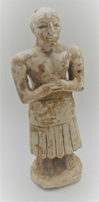Scarce Ancient Near Eastern Terracotta Worshipper Statue Circa 2000bce 20cm,
