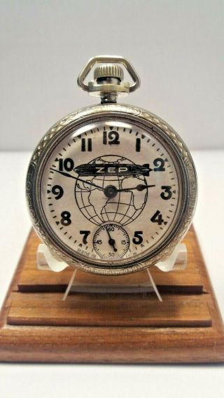 Westclox Zep Trail Blazers Graf Zeppelin Commemorative Pocket Watch W/box