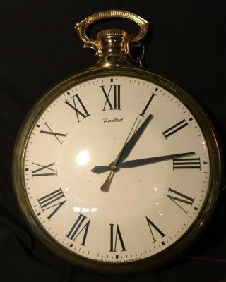 Vintage United Clock For Brooklyn,  Ny Electric Hanging Clock -