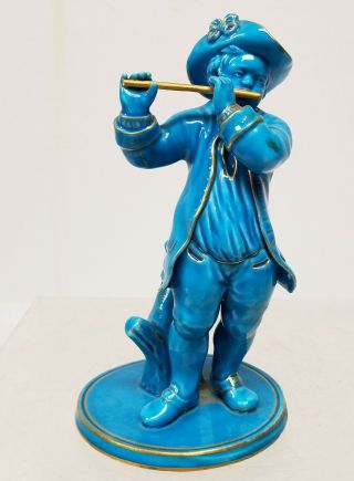 Antique French Porcelain Sevres Type Turquoise Blue Glazed Figure Statue