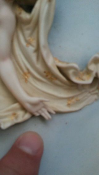 2 ANTIQUE VICTORIAN BISQUE PORCELAIN 3D WALL PLAQUES NUDE LADIES 6