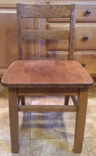 Vintage 16 " Kids Child Solid Wood Wooden Library School Play Student Study Chair