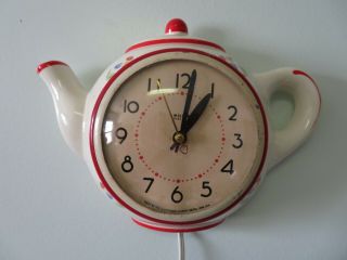 Vintage Miller E.  Ingraham Co.  Electric Tea Pot Wall Clock Mk 16