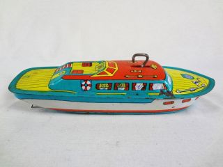 “Peggy” Mark 1 Chriscraft; Vintage J Chein Tin Toy Speed Boat; Wind Up 3
